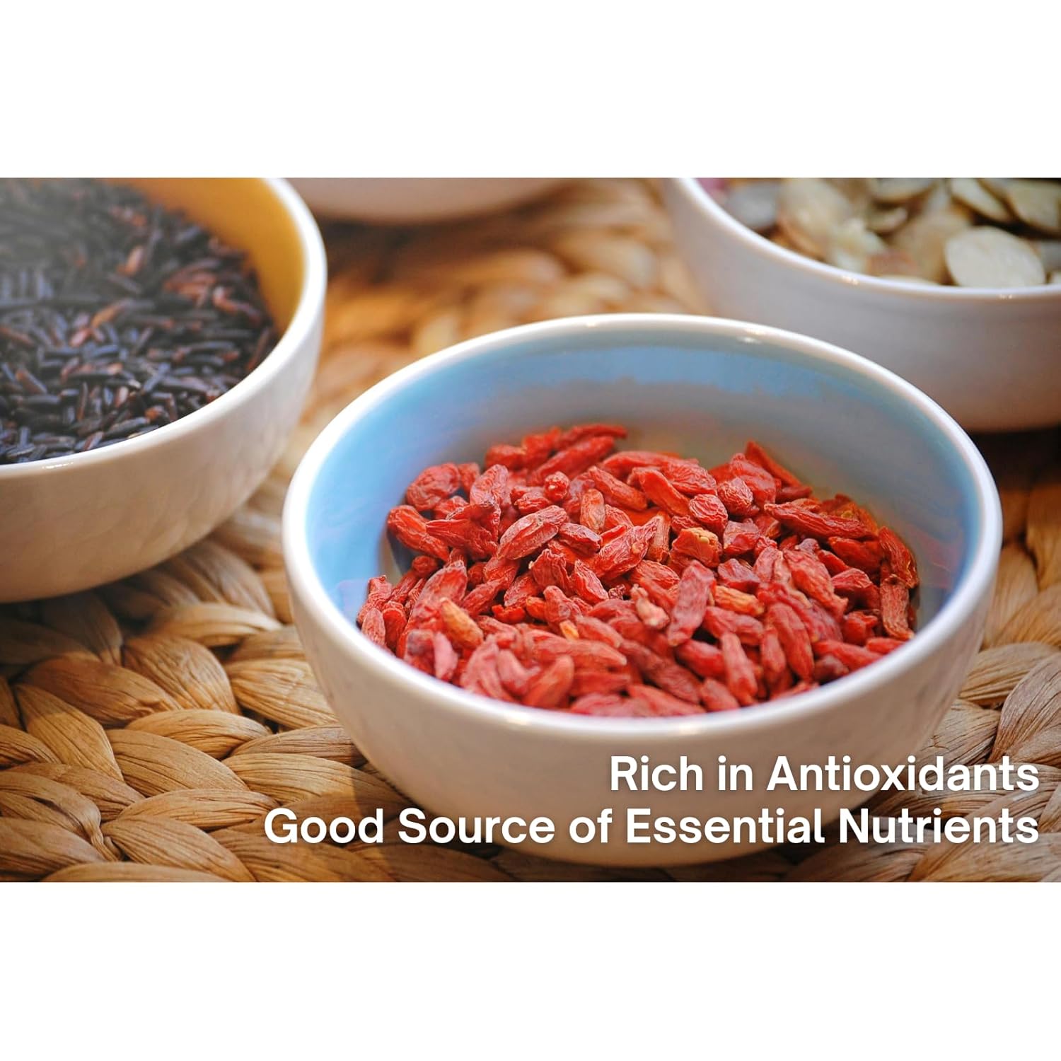 "Premium Dried Goji Berries, 5 Pounds Bulk Pack, 250 Berries per Pound"