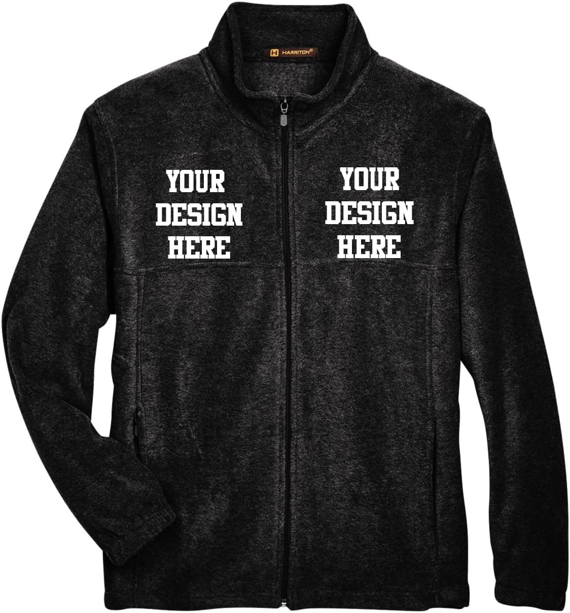 INK STITCH Men M990 Custom Stitching Logo Text Design Your Own Fleece Full Zip Jackets - Multicolors