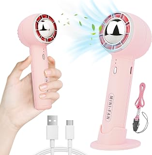 EONYUM Mini Handheld Portable Fan, USB Fan Rechargeable Battery,Mini Personal Pocket Fan,Desk Table Fan Cooling Electric Fan 3 Speeds for Home Travel Office Sport Outdoor School (pink) (F23)