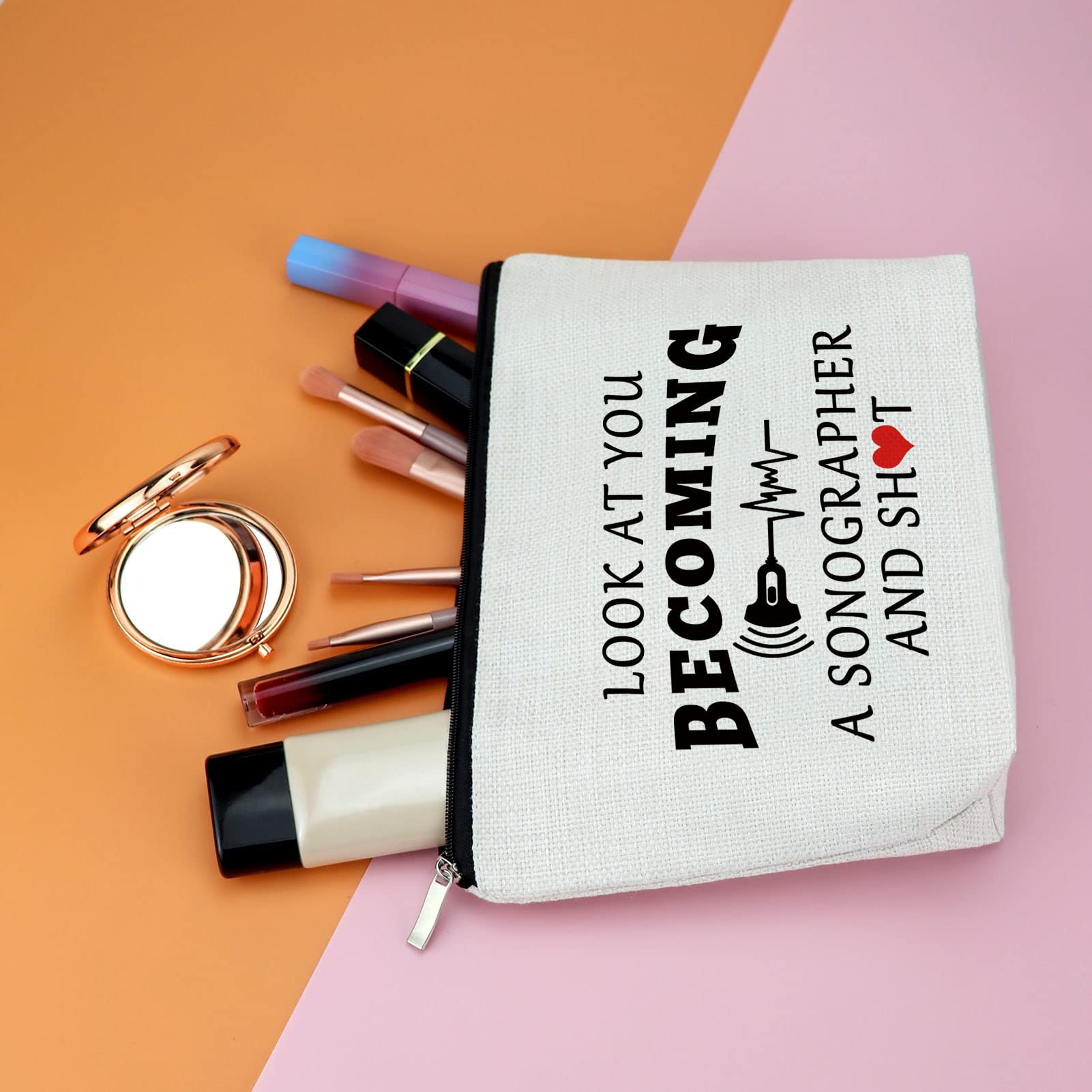 Appreciation Gifts for Sonographer Nurse Practitioner Doctor Makeup Bag Sonographer Gift Ultrasound Tech Gift for Radiologist Radiology Tech Student Graduation Gift for Women Sonography Tech