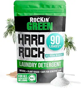 Rockin' Green Hard Rock Powder Laundry Detergent (90 Loads) - Natural Powdered Laundry Detergent, Sensitive Skin Laundry Powder (AC/DSea Breeze)