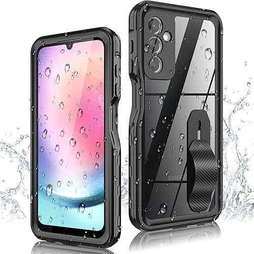 Funda impermeable para Samsung Galaxy A24 4G, con protector de pantalla integrado, a prueba de polvo, a prueba de golpes, resistente, con soporte de