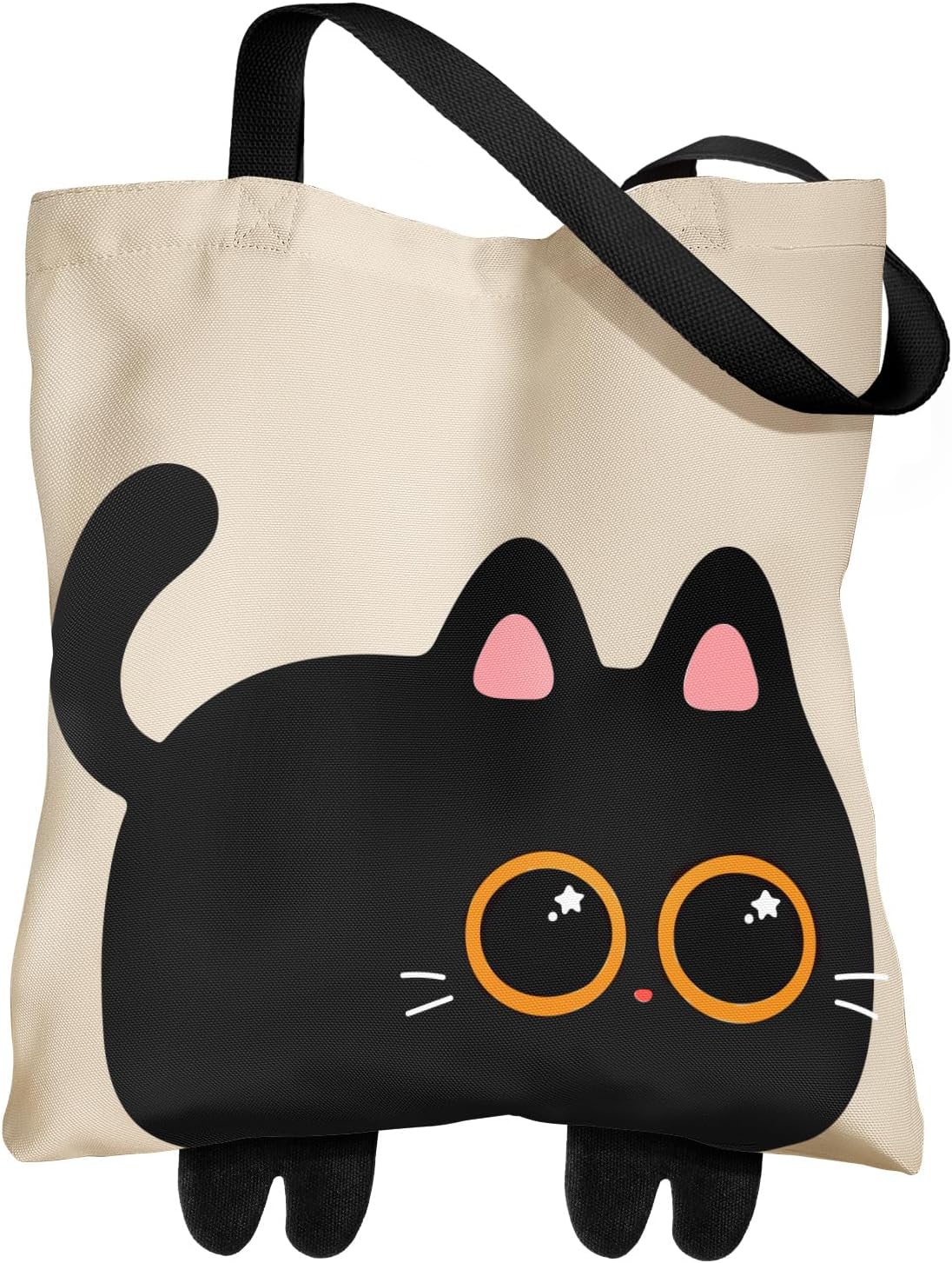 Funny Feet Cute Canvas Tote Bag for Women - Magnetic Closure & Inner Pocket, Cartoon Cotton Tote Bags for Girls