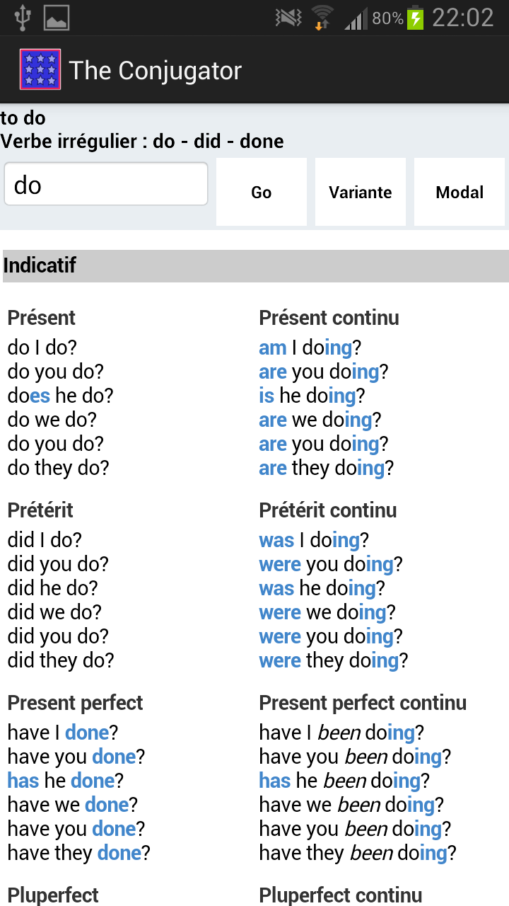 Conjugaison Du Verbe Do En Anglais