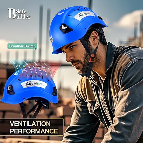 Vista 15 de Casco de seguridad para construcción, casco de ABS, sistema de ventilación ajustable, cascos de trabajo industrial, protección de la cabeza