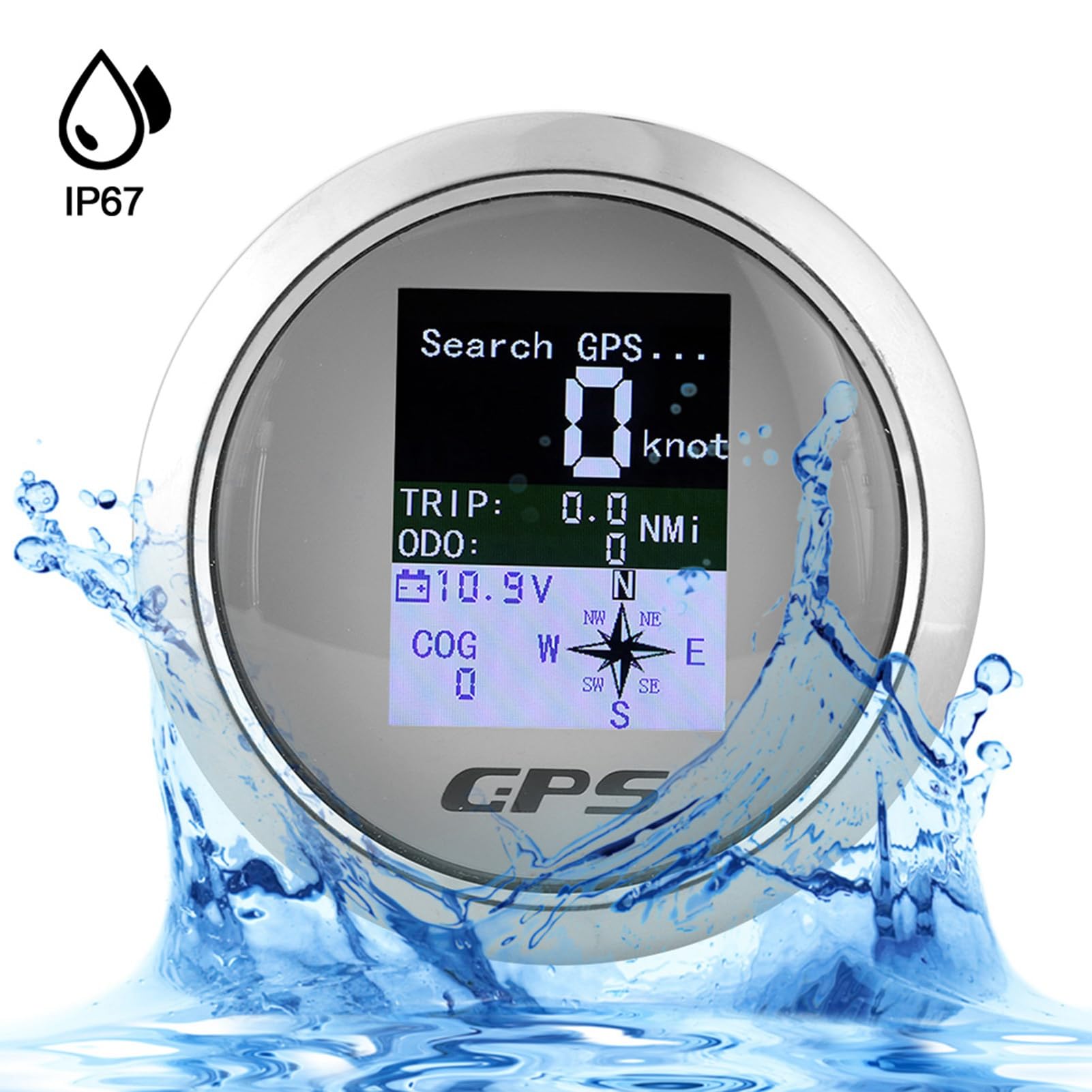 Compteur GPS 85mm Inoxydable Étanche Numérique pour Bateau (Dial