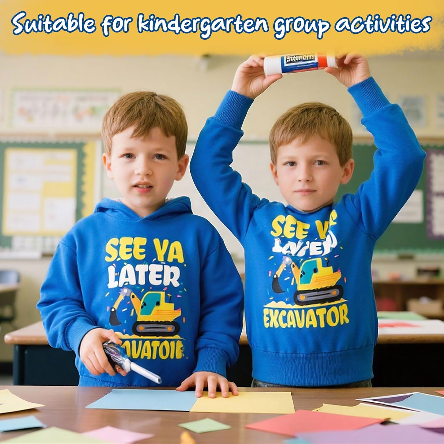 Lovekider Boys Kids Construction Truck Hoodies Tractor Excavator Sweatshirts Fun Vehicle Graphics Hooded Pullover 3-7 Years - Image 2