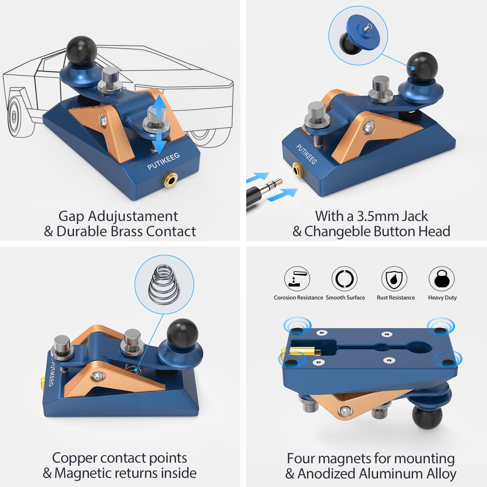 Morse Code Trainer CW Pocket Morse Code Telegraph Key Aluminum