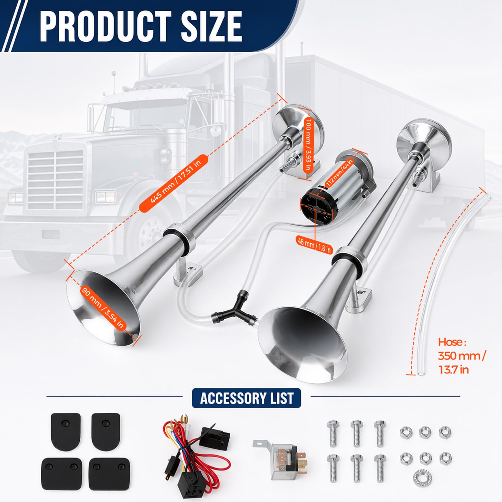 Trombe Auto 12v, 150dB Trombe Camion Potenti, Clacson Auto con Compressore