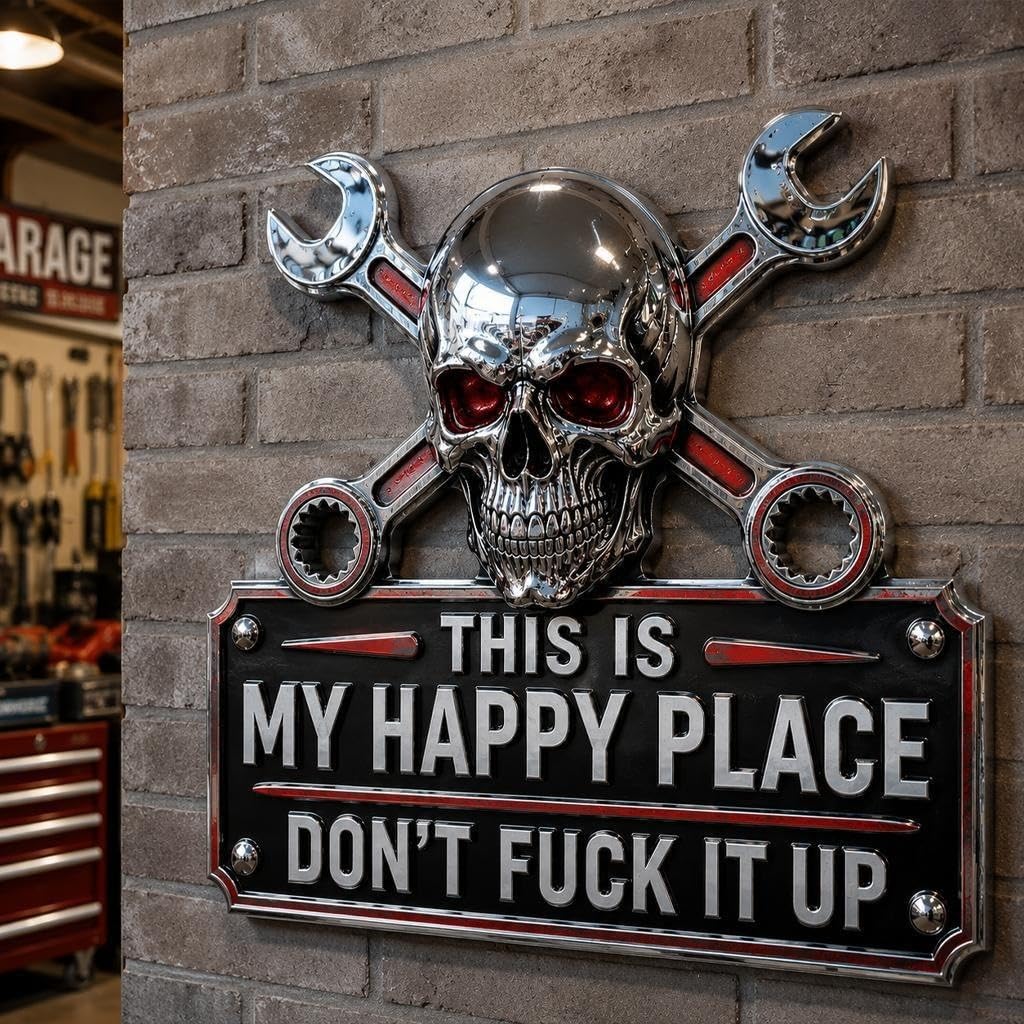 SJPMHYQ Skeleton Bookshelf Decor with Funny Sign, Hooded Skull Figurine for Desk Shelf, Gothic Halloween Statue(30cm)