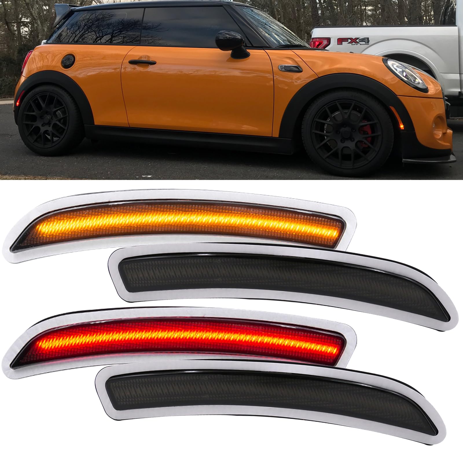 Sponsored Ad - Smoked Lens Led Side Marker Light Kit Compatbile with MINI Cooper 2014-2019 F55 F56 F57 Replace Front Rear Sidemarker Lamps