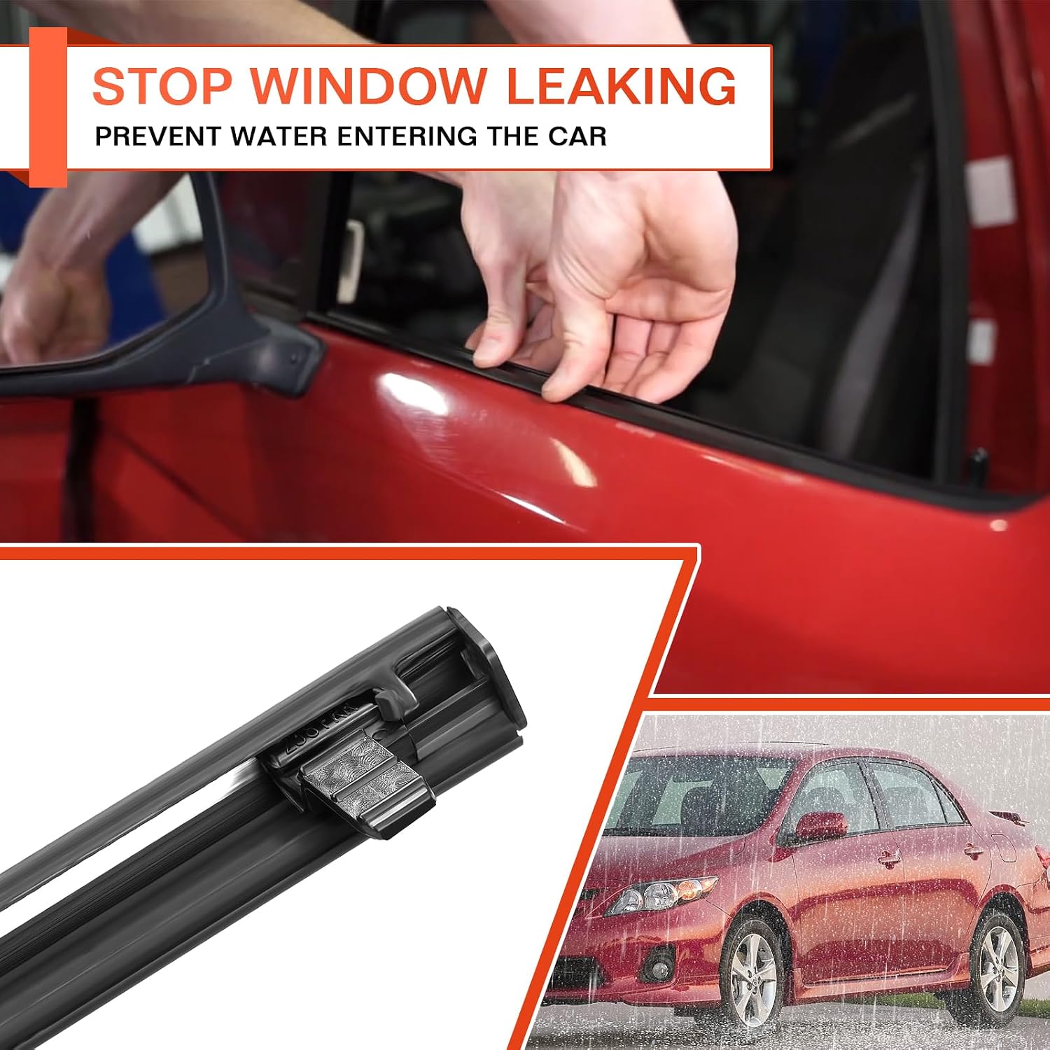 ACLONG Weatherstrip Window Seal Car Window Moulding Trim Sweep Felt Seal Kit Fit for Toyota Corolla CE LE S XLE XRS 2009 2010 2011 2012 7573012300 7571002210-4 Piece Set