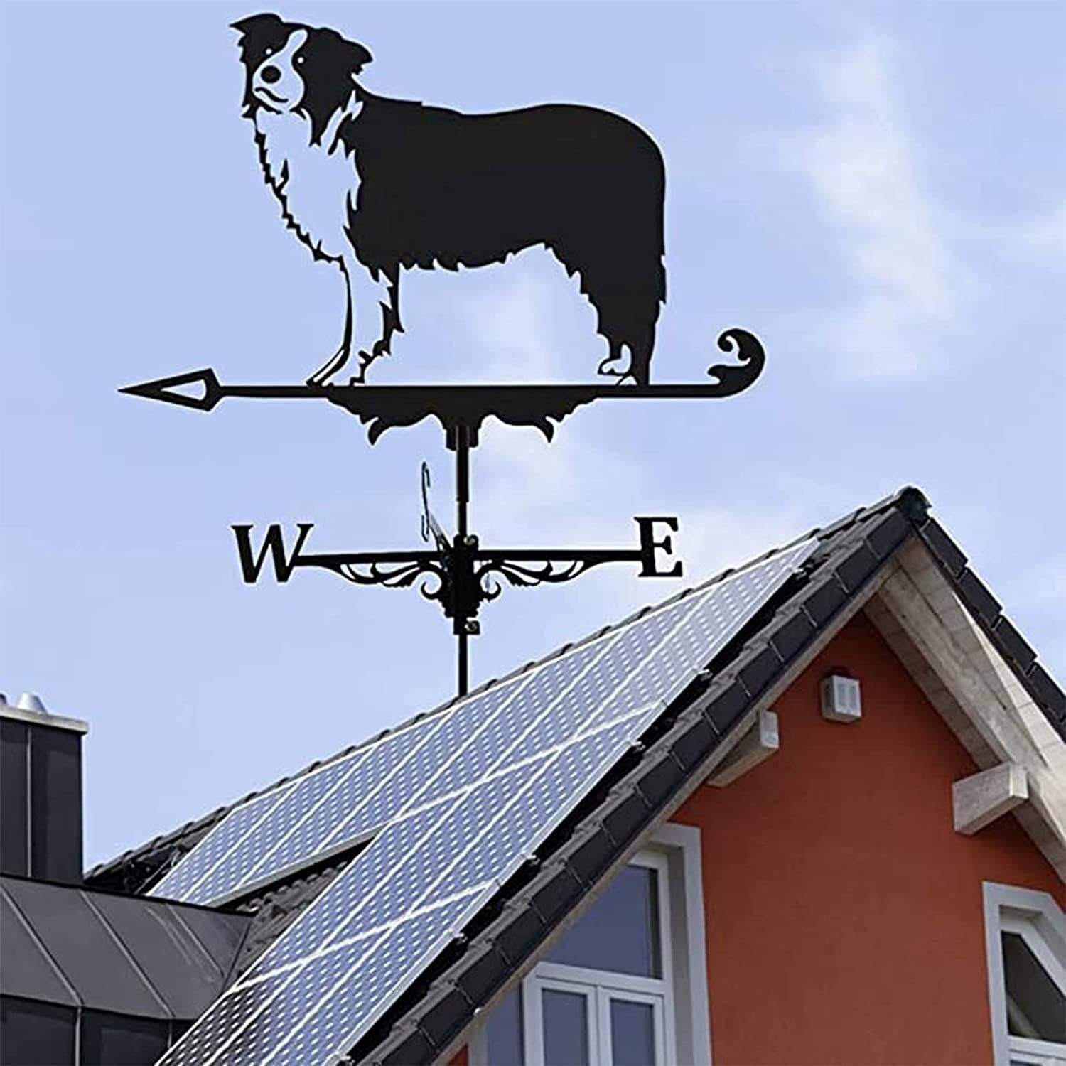 Metal Weathervane,Weather Vane Animal Metal Weather Vane Vintage Black Weathervane Durable Wind Direction Indicator for Outdoor Garden Roof Paddock Decoration Wind Vane