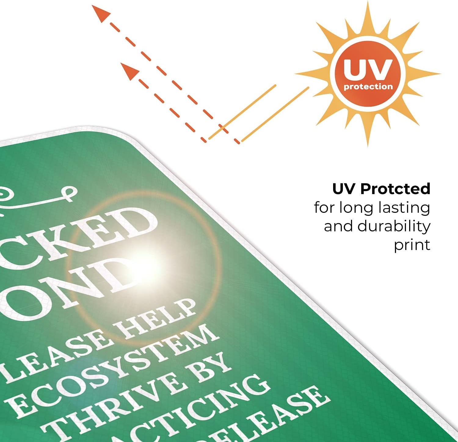 Stocked Pond Please Help Ecosystem Thrive by Practicing Catch Release Sign, 12x18 Inches, 3M EGP Reflective .063 Aluminum, Fade Resistant, Made in USA