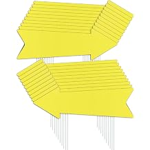 Yellow Arrow Signs with Stakes 16 x 5 Inches,This Way Directional Arrow Yard Signs,Christmas Party,Wedding Yard Signs, Birthday Party Signs 20