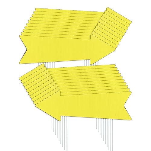 Yellow Arrow Signs with Stakes 16 x 5 Inches,This Way