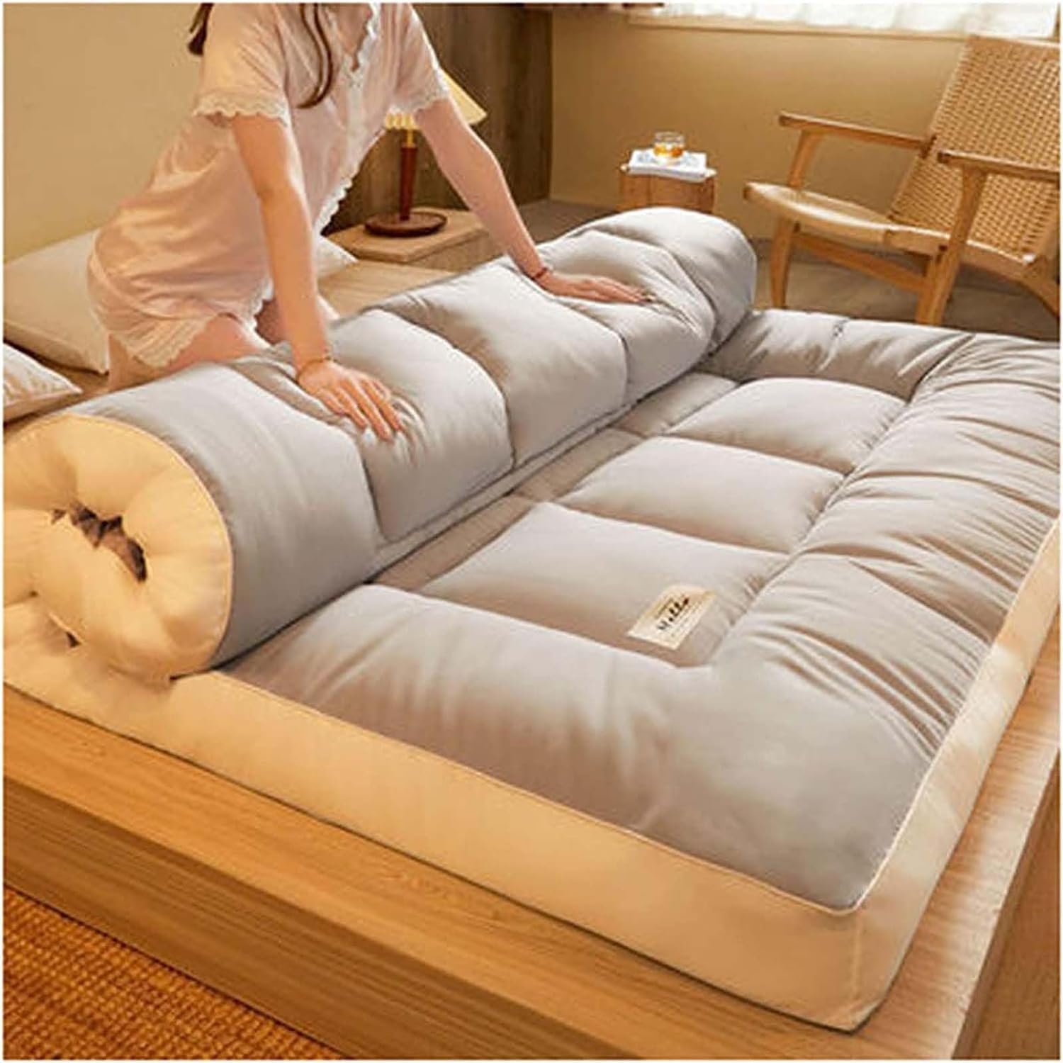 IQOAIJ Japanese Foldable Futon Mattress Thicken Floor Mattress Double Single Tatami Mattress Topper for Guest Bed Sleeping Pad,5,120X200cm