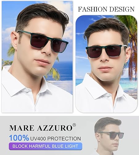 Miniatura 8 de MARE AZZURO Gafas de sol de lectura grandes cuadradas para hombre, para exteriores, 1.0, 1.25, 1.5, 1.75, 2.0, 2.25, 2.5, 2.75, 3.0, 3.5, 4.0
