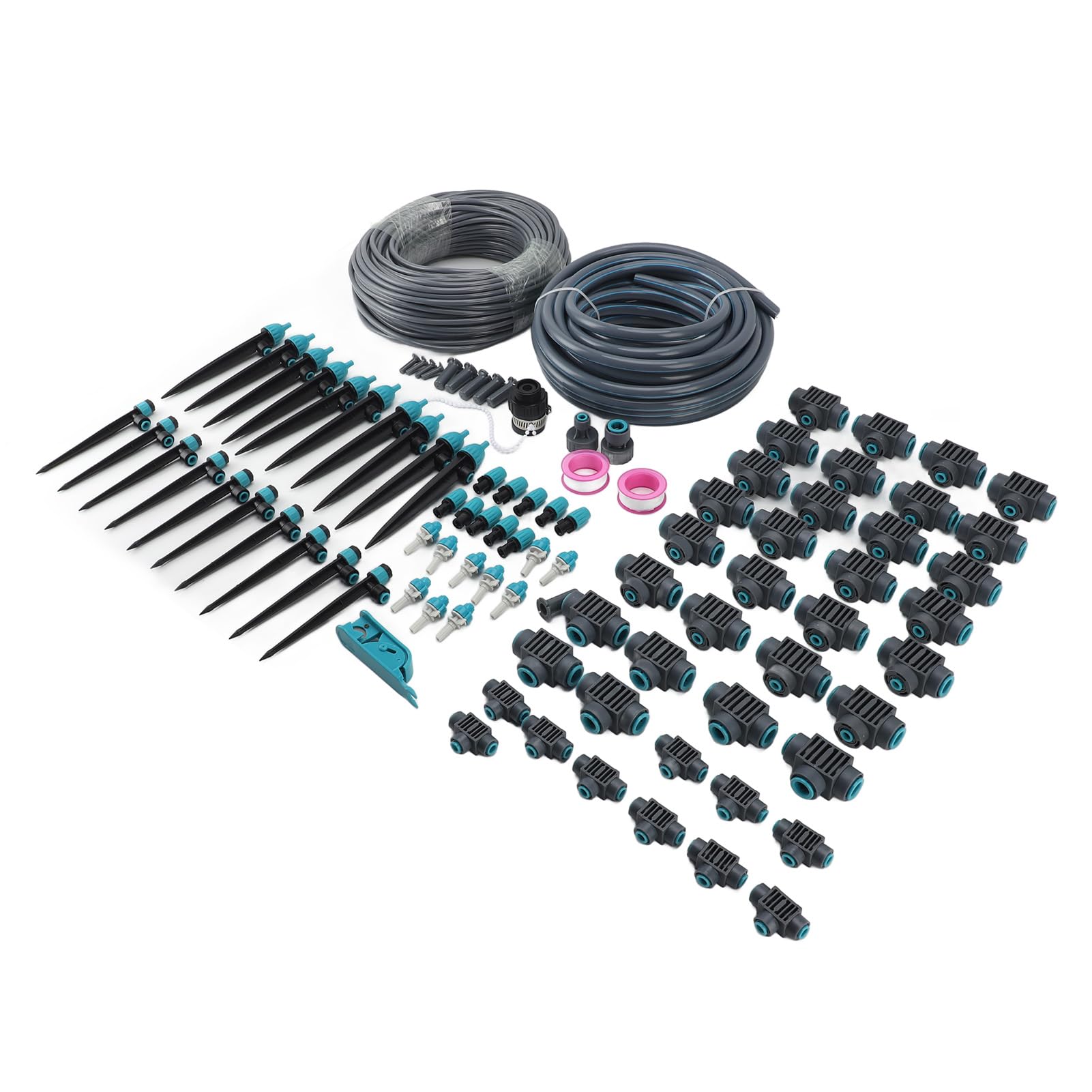 di Irrigazione a Goccia, Kit di Irrigazione da Giardino in Lega di Alluminio PE con 3 modalità di Spruzzo Ruotabili, Copertura a Goccia e Nebulizzante per la Cura delle Piante del Prato,