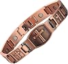MagEnergy Copper Bracelets for Men, Strength Magnetic Christian Bracelet, 99.9% Pure Copper Jewellery with 3500 Gauss Neodymium Magnets, Adjustable BraceletCross