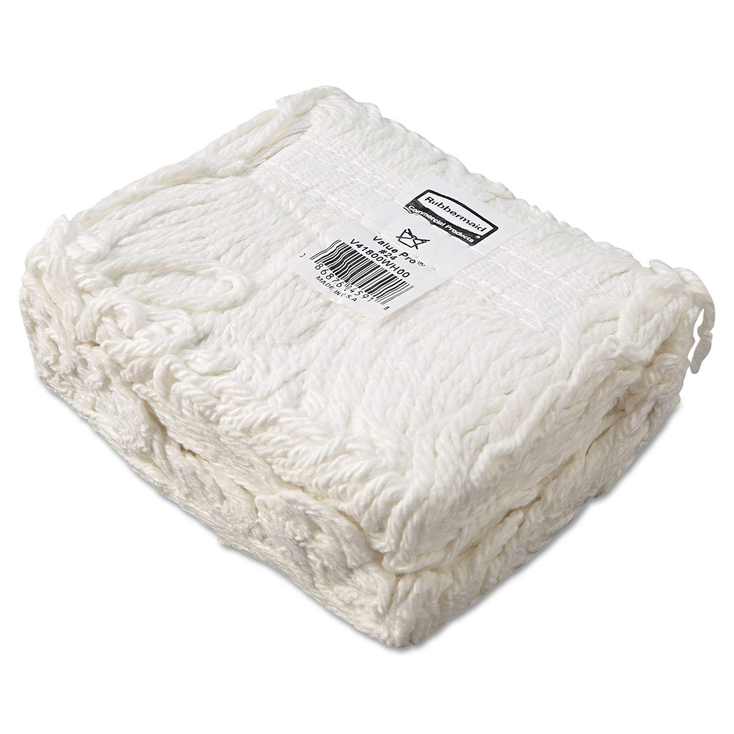 Rubbermaid Commercial V418 Economy Cut-End Rayon Mop Head, 24oz, 1