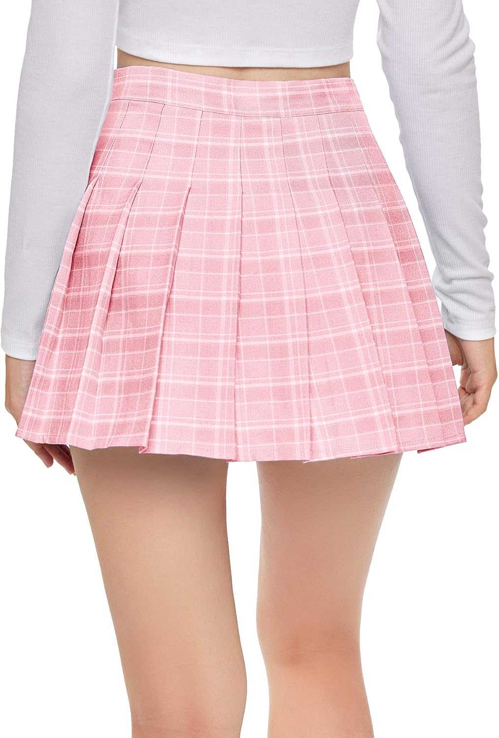SweatyRocks Women's Casual High Waist Plaid A Line Pleated Mini Skirt - Image 2