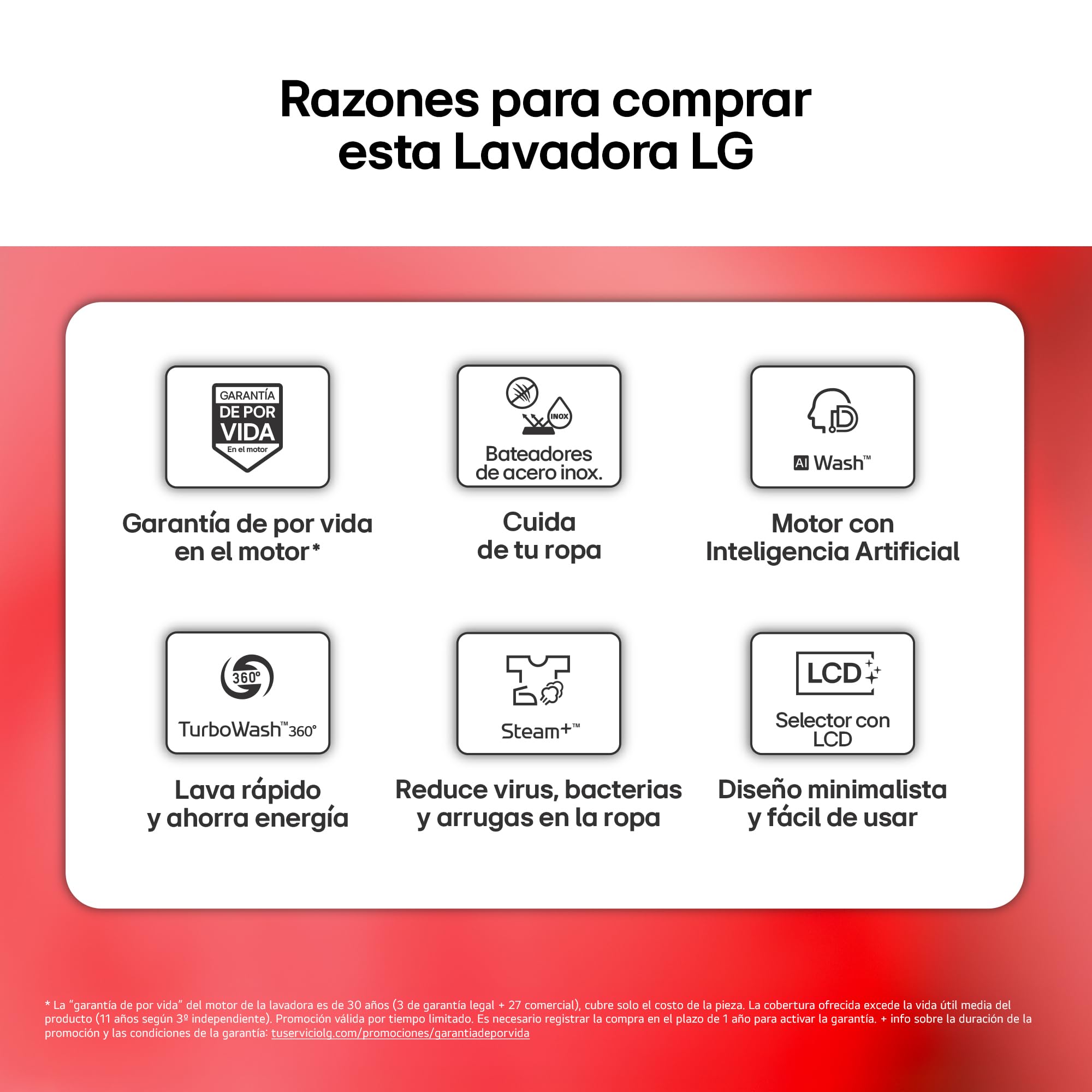 LG F4X7509TWS, Lavadora Inteligente 9 Kg, AI Direct Drive, 1400rpm, Clasificación A, TurboWash 360º, Vapor Steam, Autodosificación, Serie 750, Blanco