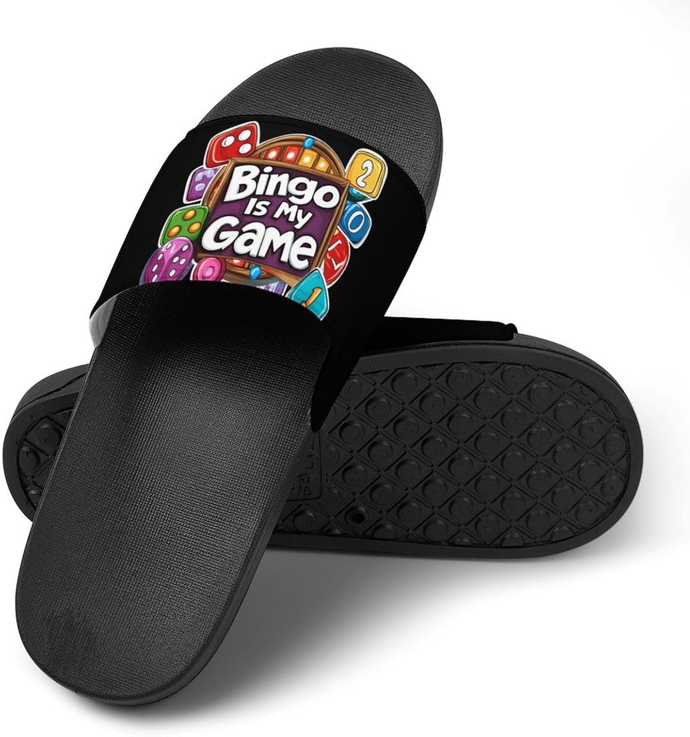 Bingo Is My Game Slippers for Women Men Indoor Outdoor PVC Shower Shoes Non Slip Soft Sole Home Slides