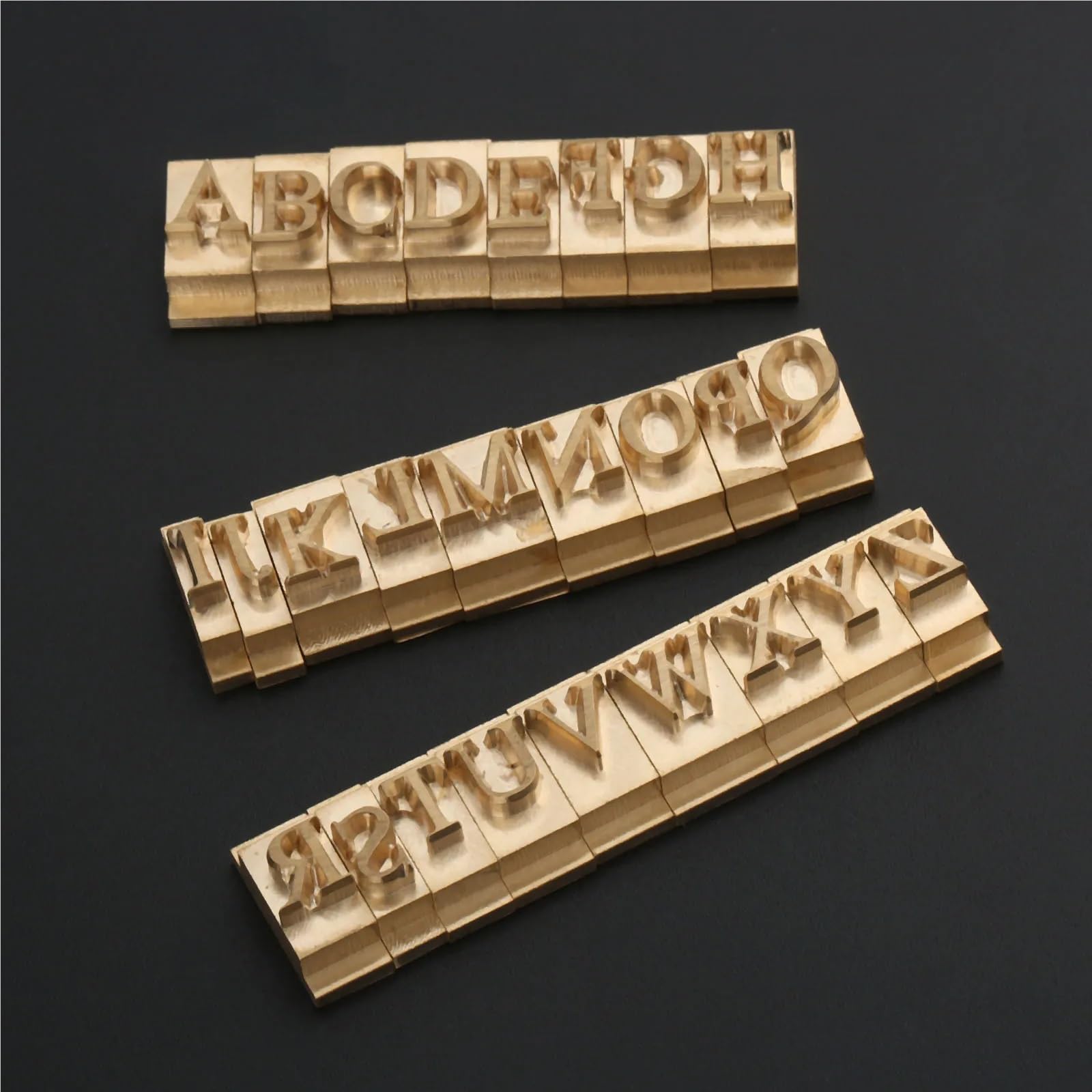 26 Pezzi/Set di stampi for timbri in Ottone Dorato con Lettere maiuscole, Strumento for incisioni AZ, pressa for Ferro, timbratura di Pelle/Legno/Torta Artigianale