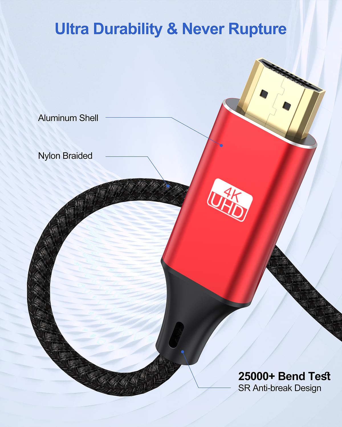 Cable 4K Micro HDMI a HDMI de 30 pies, cable HDMI a Micro HDMI HDR, cable trenzado de nailon de alta velocidad (4K a 30Hz, 2K, 1080P, 3D, ARC) para cámara, DSLR, Raspberry Pi 5/4, portátil