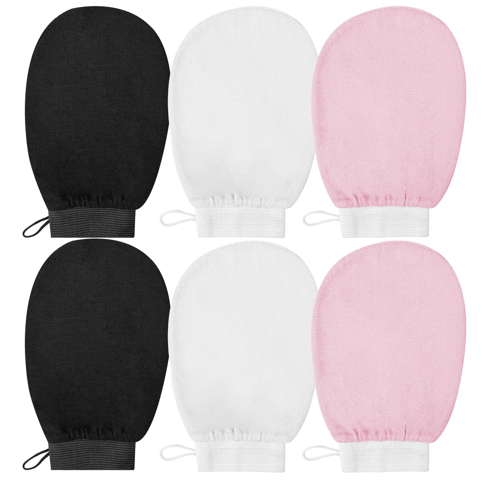 Maxentico Guante Exfoliante Corporal, Exfoliante de Ducha Glove, Manoplas Baño Esfoliação, Guantes Exfoliantes para el Cuerpo(6Pcs), para Exfoliación Muerta y Limpieza Profunda de Poros