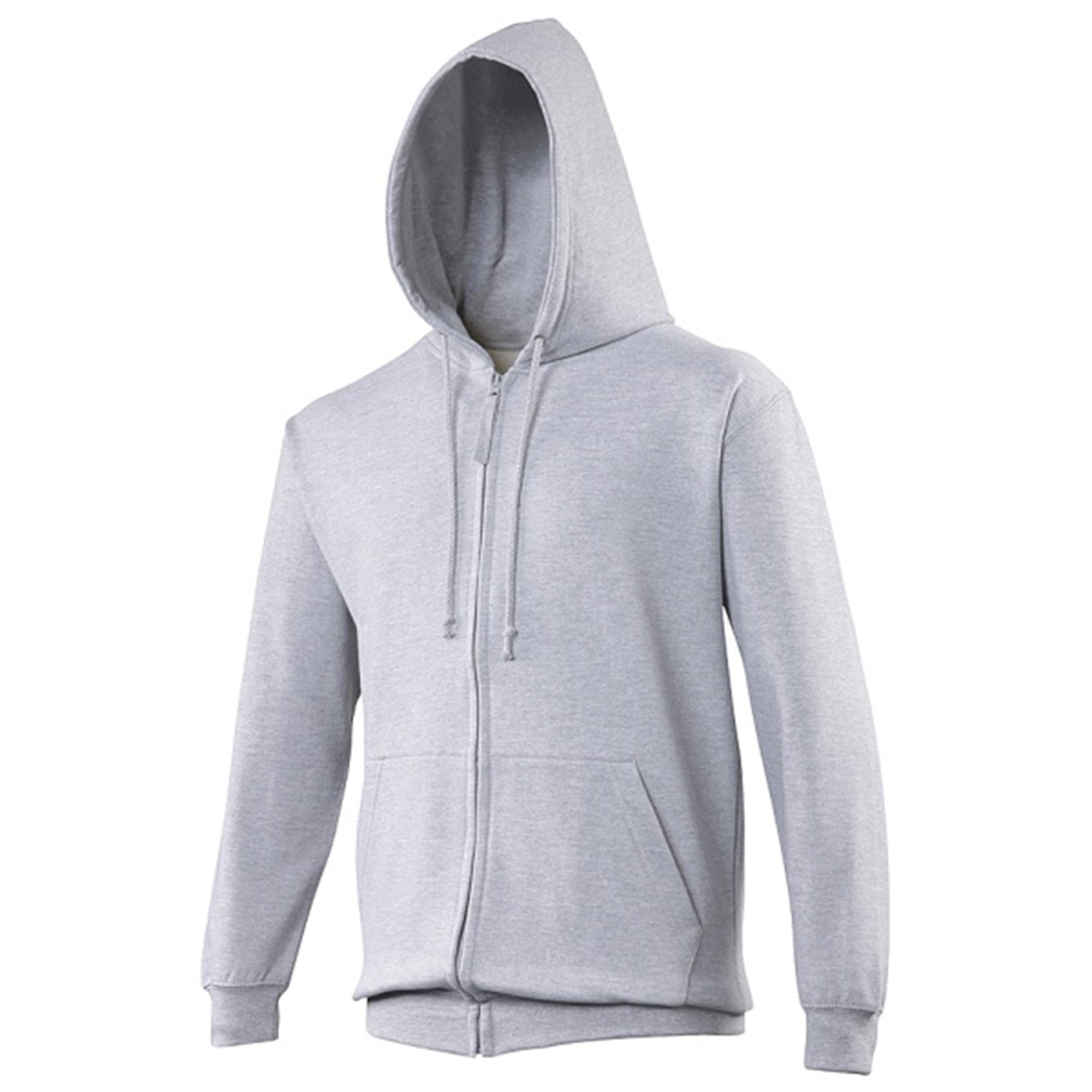 Just Hoods Unisex Gris Full Zip Hoodie