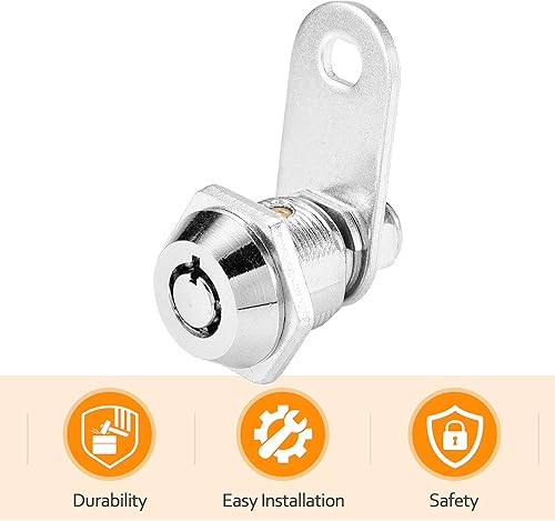 Miniatura 5 de Cerradura de leva para gabinete con llave similar, cerradura de caja de herramientas cilíndrica de 58 pulgadas con llaves, cerradura de cajón segura