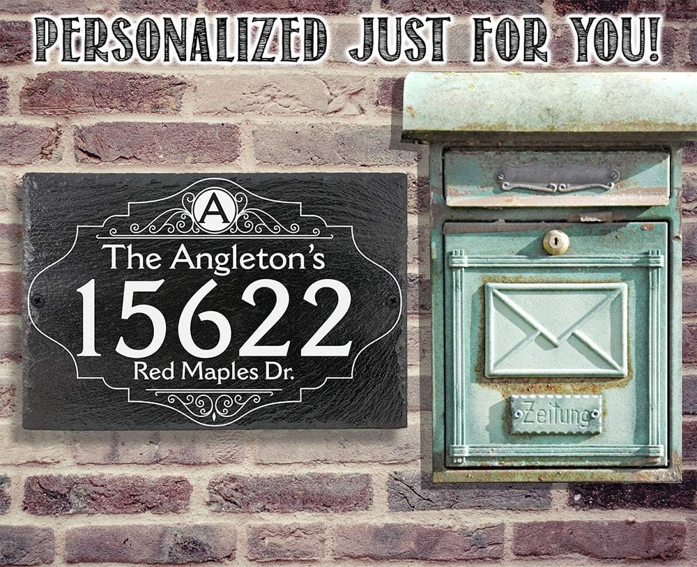 Slate Address Plaques - Customized Wall Plaque House Address Plaque for Outside - Personalized Address House Plaque Home Address Signs for House