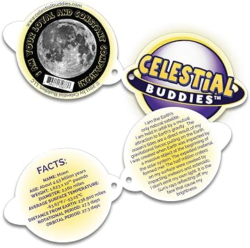 Celestial Buddies Moon Buddy | 8.5 Soft Stuffed Plush, Embroidered Features, Fun Planet Facts Tag for Kids STEM Learning, Educational Gift, Classroom & Homeschool Science Space Astronomy | 0+