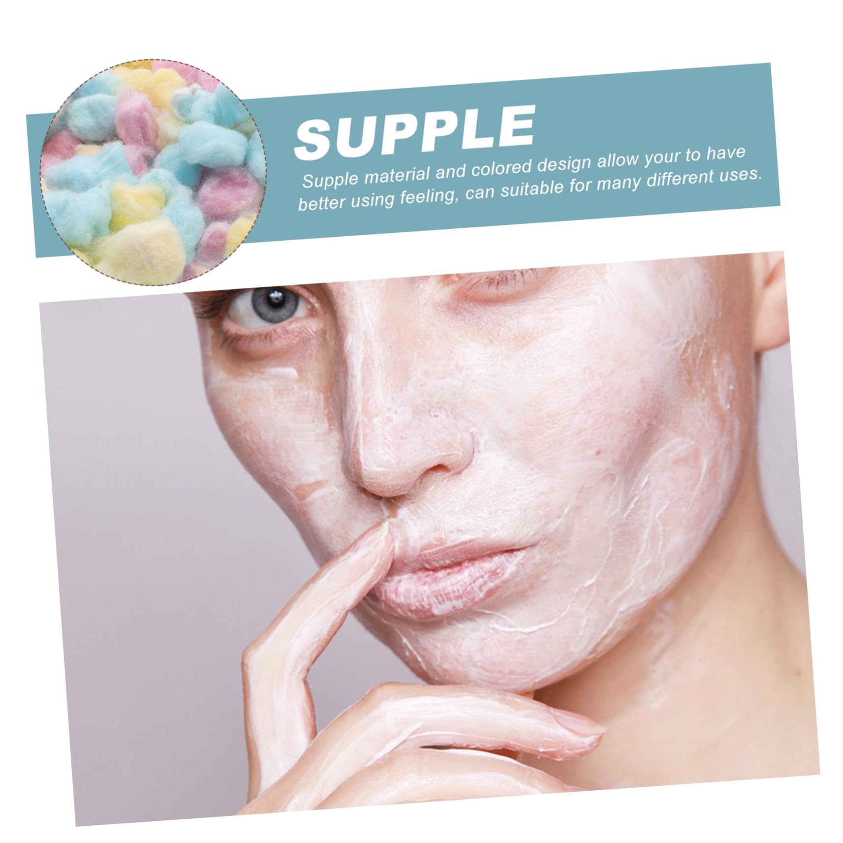 Pack Bolitas Algodón Para Desmaquillante Limpieza Facial Colores Suaves