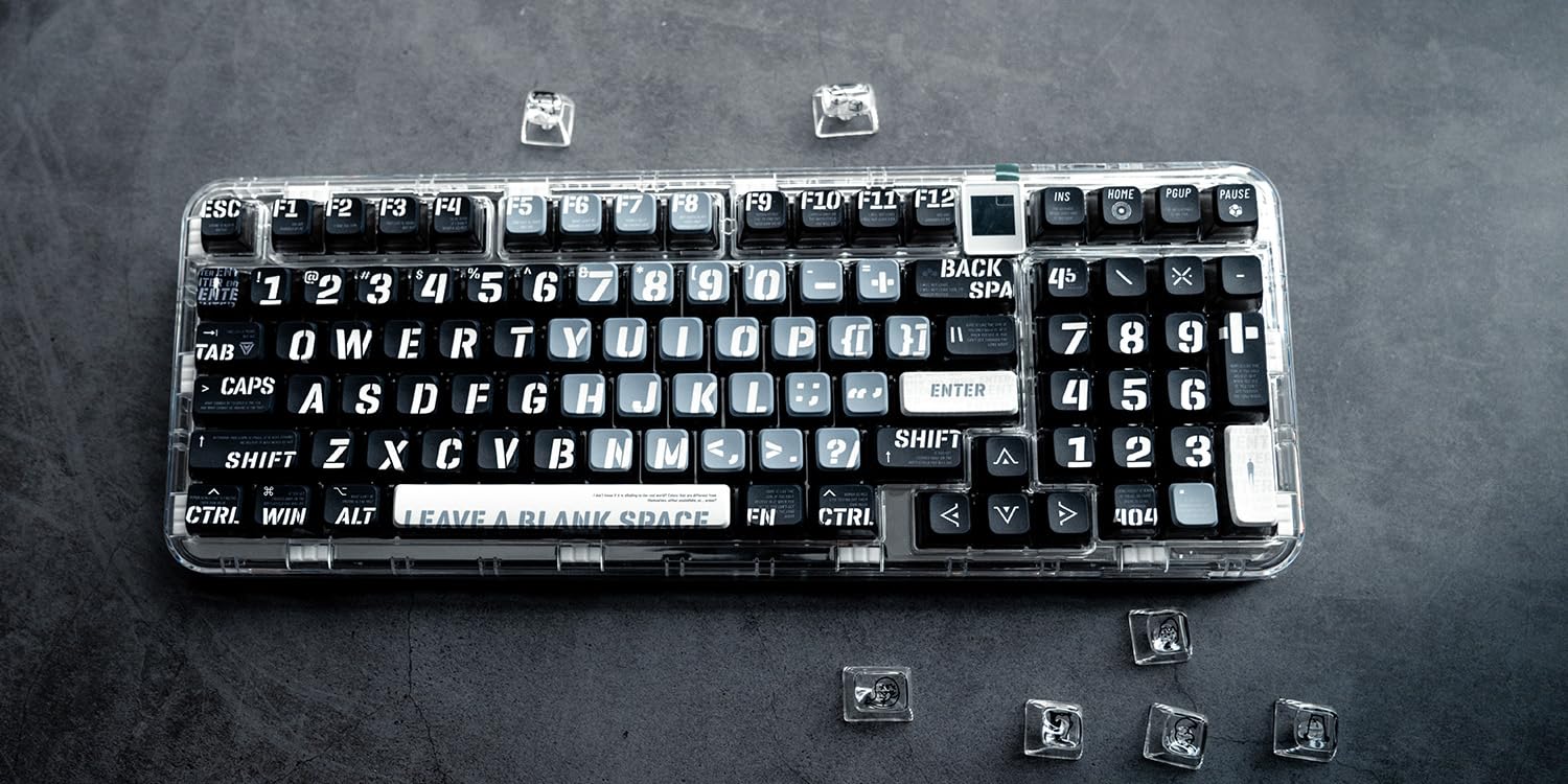 PBT Pudding Keycaps, Raving Theme, 120 Keys, ASA Profile, Cherry Gateron MX Switch Mechanical Keyboard