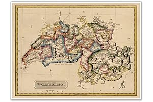 Antiguos Maps Elegant Map of Switzerland by Lucas Fielding circa 1822 |...