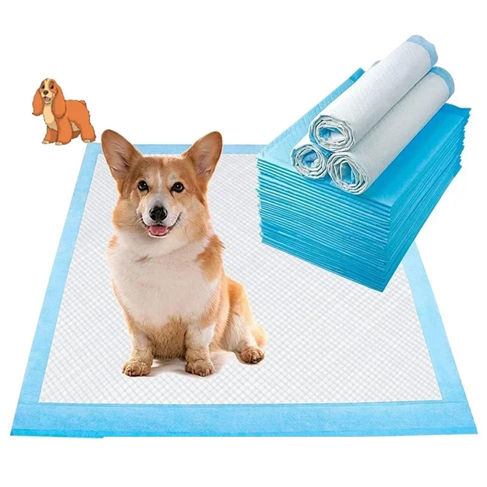 Super Absorbent Dog Diapers Disposable Puppy Training Urine Pads Quick-drying Surface Pads Cleaning Pads Pet Products(M 45cmx60cm 50Pcs)