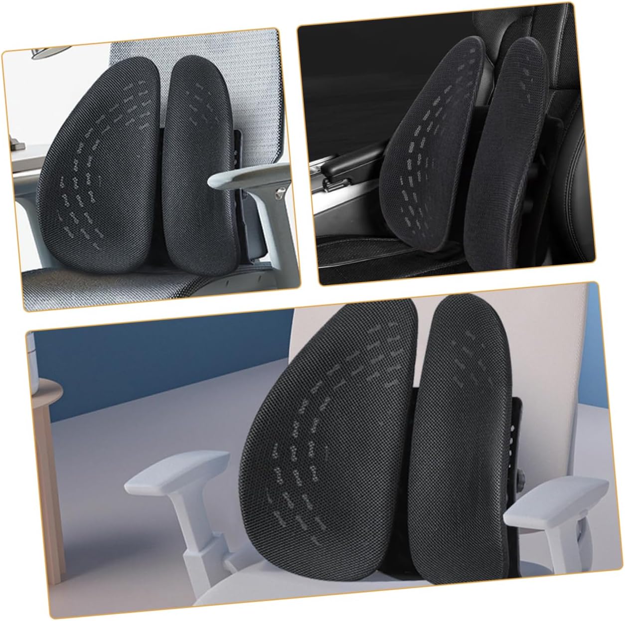 VICASKY Adjustable Lumbar Support Pillow for Car and Office Chair Breathable Ergonomic Back Cushion for Comfortable Sitting Soft Seat Cushion for Driving and Work