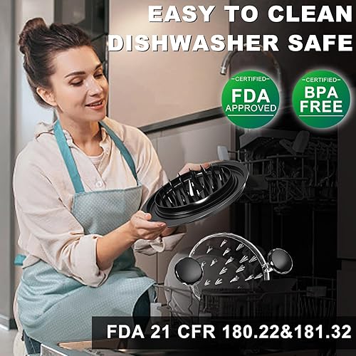 Miniatura 2 de Trituradora de pollo, trituradora de pollo grande de 11 pulgadas, máquina para picar carne, sin BPA, fuerte antideslizante, apta para lavavajillas,