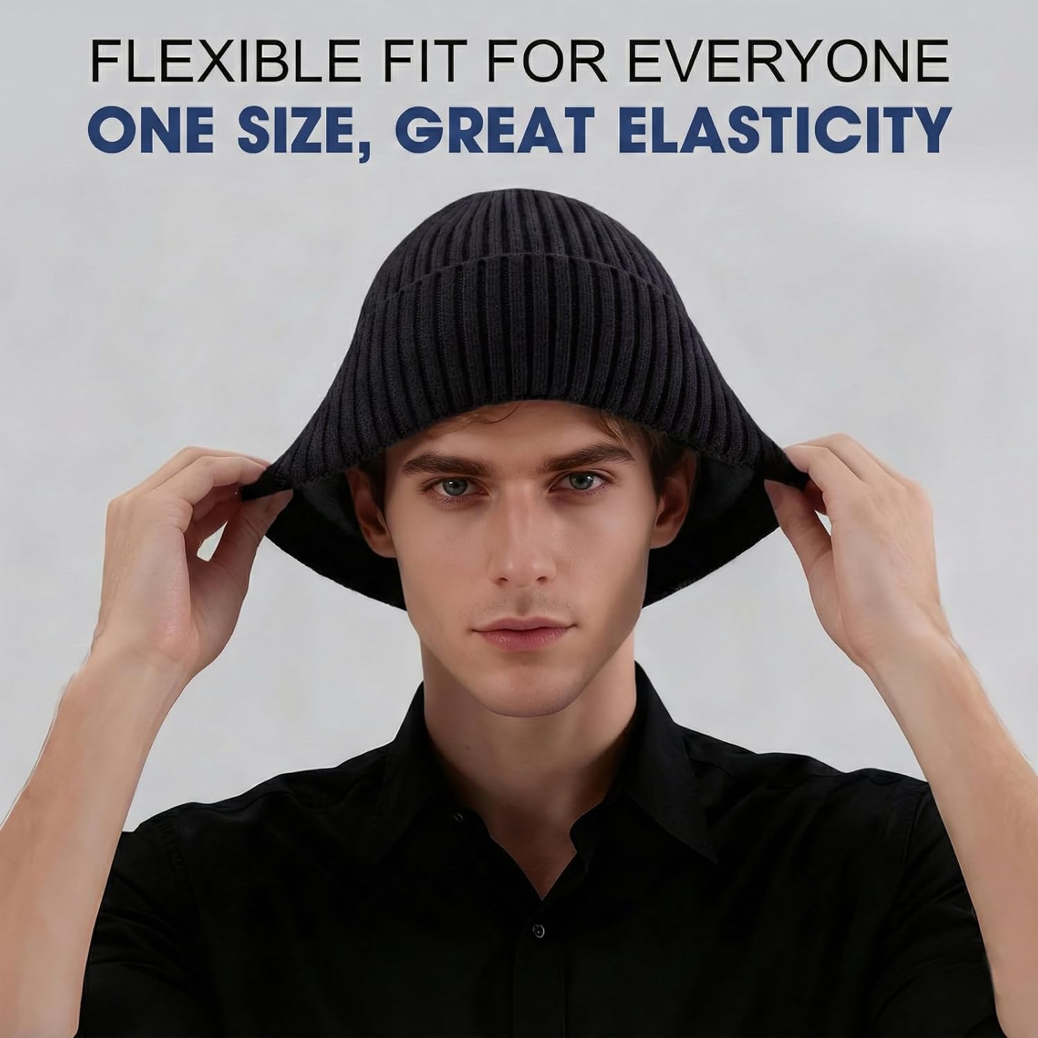 Thick Fleece Lined Knit Beanie for Men & Women – Warm Winter Cuffed Hat for Cold Weather Outdoor Wear - Image 4