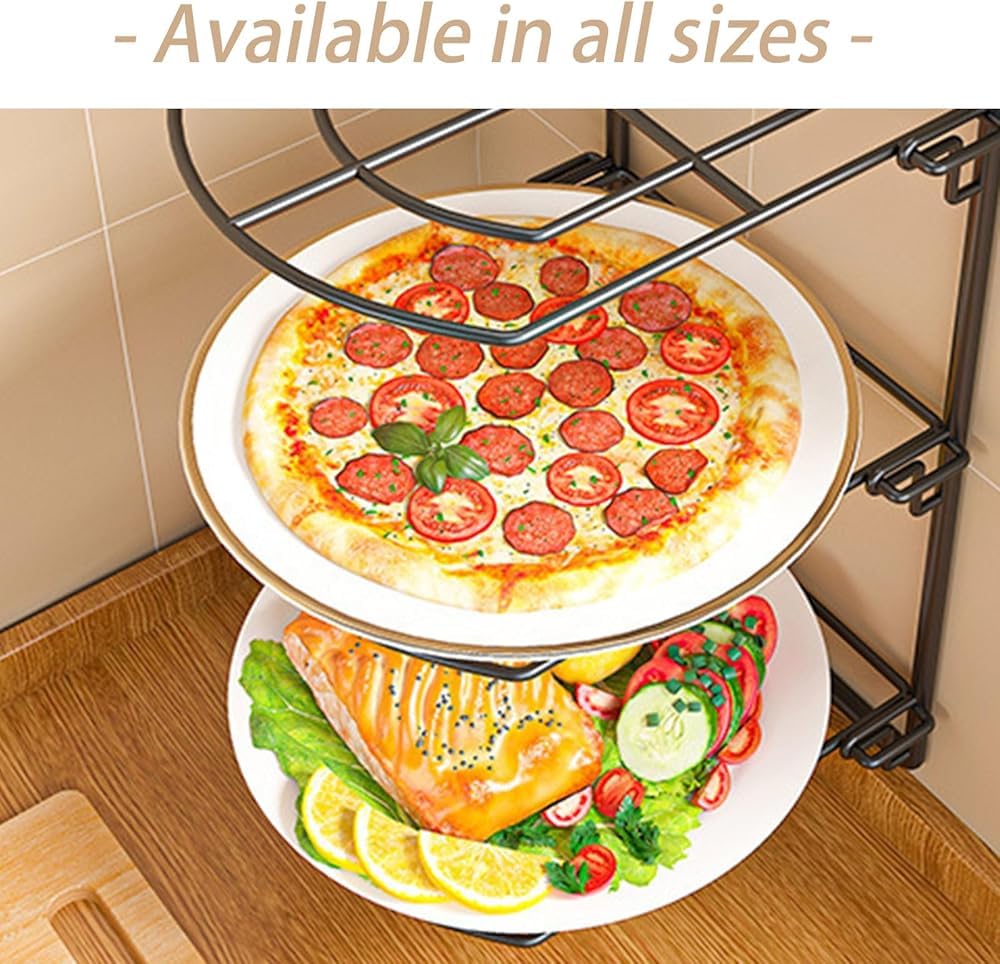 Étagère Murale de Cuisine pour Assiettes | Organisateur d'égouttoir à Plusieurs Niveaux et étagère de Rangement Pliable pour Vaisselle et placards (4 Niveaux)
