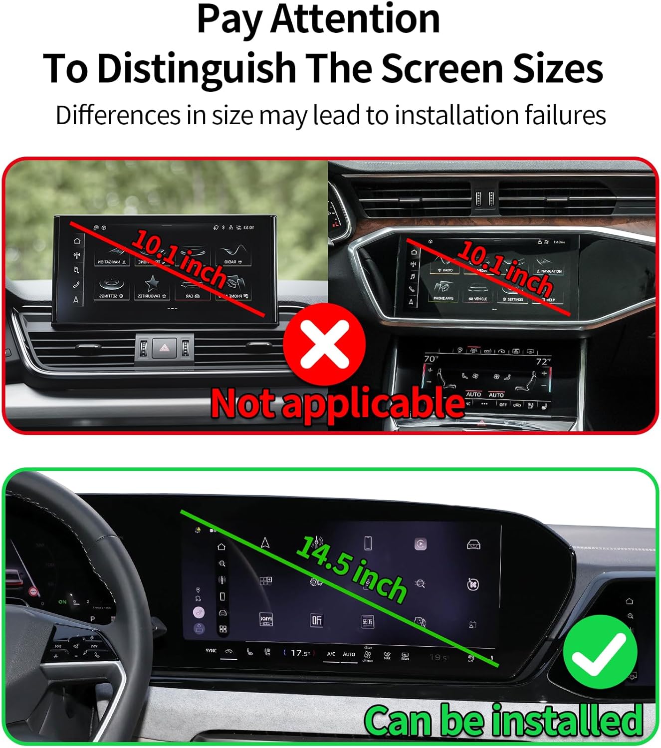 Wireless charging car phone holder For Audi A6/A6 Allroad/S6/S5 2026/Q5/SQ5/A5/SQ6 e-tron/Q6L e-tron 2025-2026 Accessories 14.5-inch Screen Fixed Clip,car phone mount Compatible with MagSafe