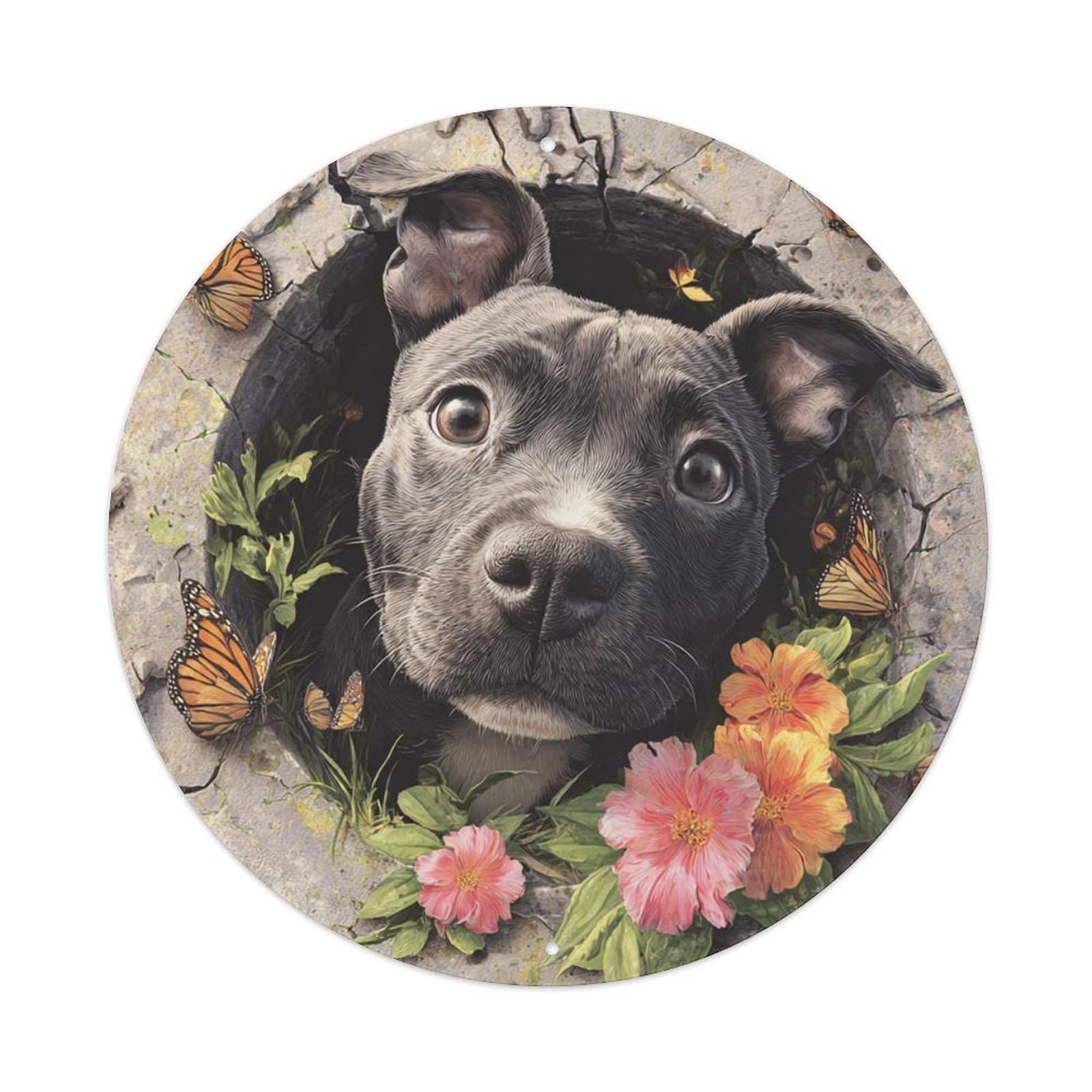 Pitbull Aluminium Sign 20x20cm