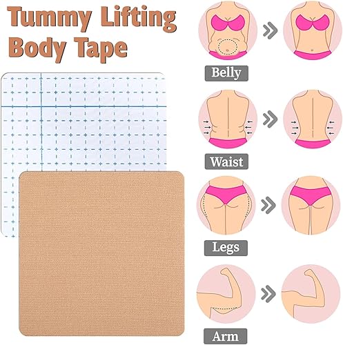 Miniatura 6 de Huaerle 50 cintas de levantamiento de muslos para piernas, parche invisible, cinta elástica antirozaduras para la flacidez interior del muslo, piel