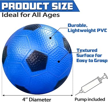 Hymaz 6 Pack Mini Soccer Ball Set, 6 Inch Colorful Soccer Balls with Pump | Indoor Outdoor Sports Mini Balls Toys for Kids Boys Girls Pool Playground Beach Garden Play
