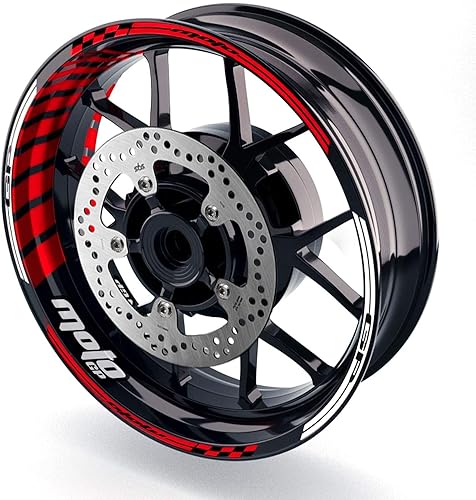 MC MOTOPARTS - Adhesivos para llantas de ruedas de 17 pulgadas, compatibles con ZX10R ZX10RR ZX-6R ZX-6RR 636 Z900 Z1000 Z650 Ninja 400, color rojo