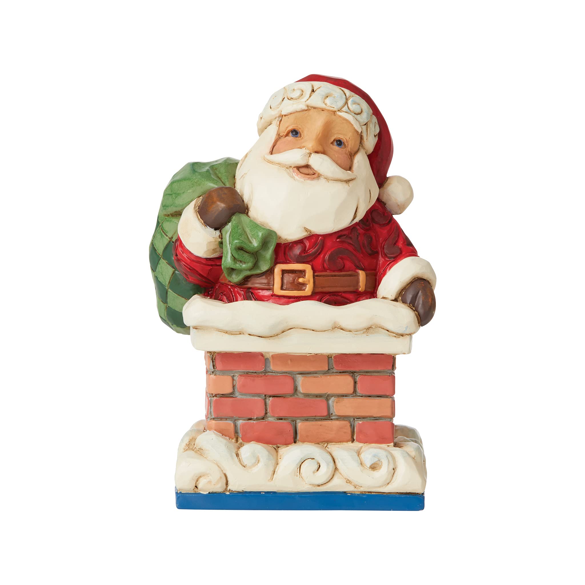 Enesco Jim Shore Heartwood Creek – Père Noël dans la cheminée – Mini Figurine
