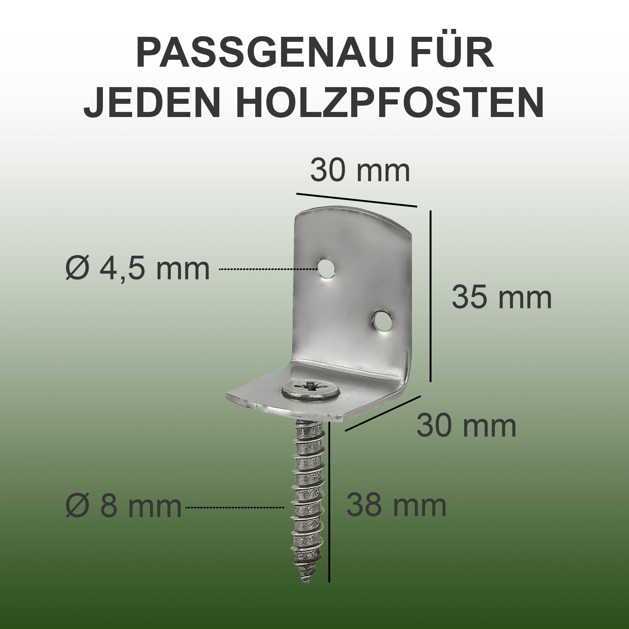 h2i Flechtzaunhalter | Edelstahl | 72 Stück | Flechtzaunbeschlag in L-Form aus Metall | langlebige rostfreie wetterfeste Zaunbefestigung für sicheren robusten und stabilen Stand